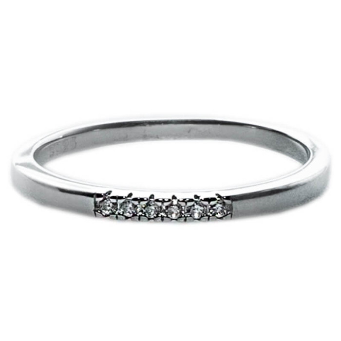 Srebrny pierścionek 925 subtelny obrączkowy z białymi cyrkoniami