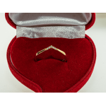 Srebrny pozłacany pierścionek 925 subtelny zdobiony drobnymi cyrkoniami