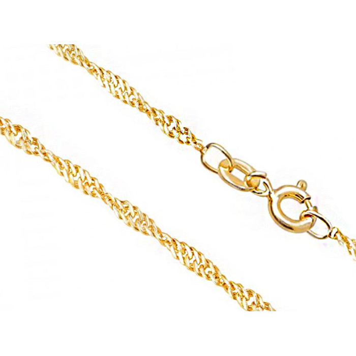 Złoty łańcuszek 585 elegancki splot singapur 45 cm
