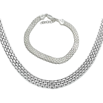 Srebrny komplet biżuterii 925 szeroki naszyjnik z bransoletką bismark 21,2g