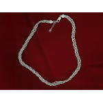 Srebrny naszyjnik 925 warkocz błyszczące połączone łańcuszki 45 cm