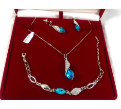 Komplet biżuterii błękitne cyrkonie