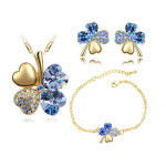 Komplet biżuterii koniczynki błękitne prezent