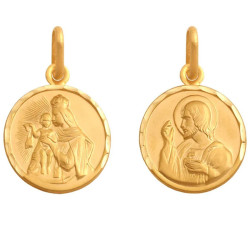 Zloty medalik Matka Boska z Jezusem szkaplerz 585