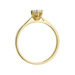 Złoty pierścionek zaręczynowy 585 z białym diamentem białe zloto r20