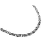 Srebrny naszyjnik 925 warkocz błyszczące połączone łańcuszki 45 cm