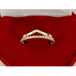 Złoty pierścionek 585 modny obrączkowy z kuleczkowym żłobieniem