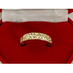 Złoty pierścionek 585 obrączkowy diamentowane elegancki na prezent