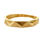 Złoty pierścionek 585 obrączkowy ciosane zdobienie na prezent