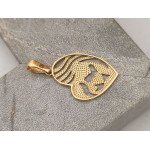 Złoty komplet biżuterii 585 gładkie serce origami z Matką i Córką na prezent