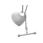 Srebrny naszyjnik 925 blaszka serce elegancki wzór gładkie serduszko na łańcuszku prezent