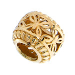 Złoty beads 585 ażurowa przywieszka ze złota 14kt do bransoletki z motylkami
