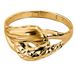 Złoty pierścionek 585 z diamentowaniem