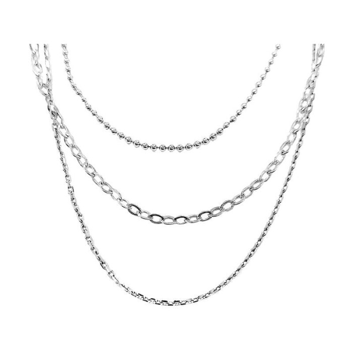 Elegancki srebrny naszyjnik 925 z trzema łańcuszkami na prezent