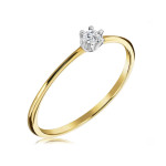 Zaręczynowy pierścionek ze złota 585 z diamentem