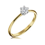 Złoty pierścionek 585 z oczkiem z diamentem idealny na zaręczyny