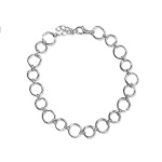 Srebrna elegancka bransoletka elementowa 925 z ringów eleganckie kółeczka na prezent