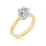 Elegancki pierścionek ze złota 585 zaręczynowy z diamentem