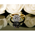 Elegancki pierścionek ze złota 585 zaręczynowy z diamentem