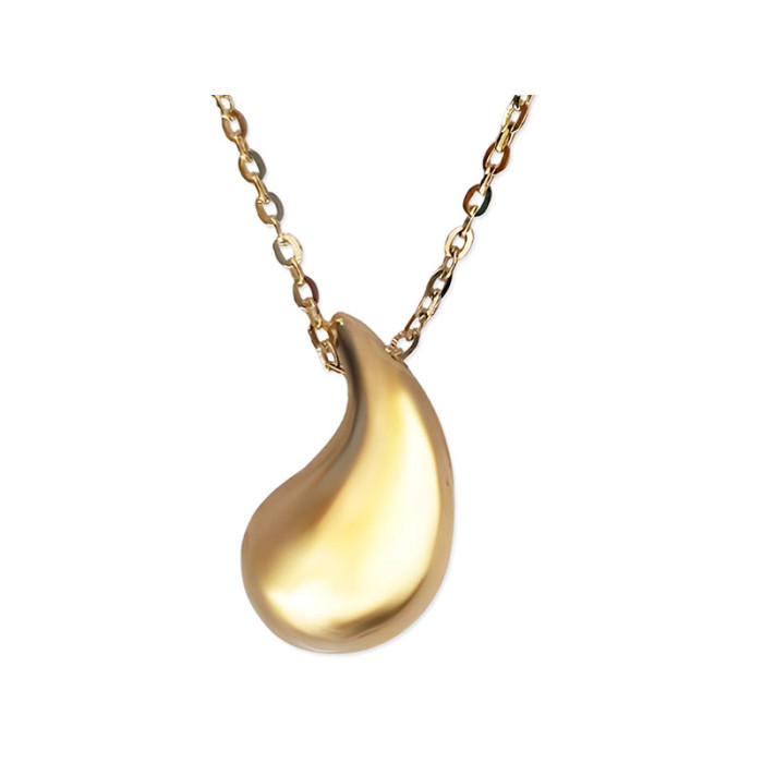 Złoty naszyjnik 585 błyszcząca elegancka kropla na łańcuszku typu ankier 14kt prezent