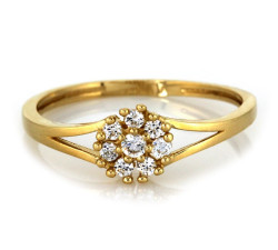 złoty pierścionek kwiatek