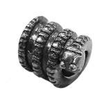 Srebrna zawieszka 925 oksydowane srebro w kształcie węża walec żmijka beads do bransoletki