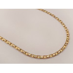 Złoty naszyjnik 585 ażurowy elegancki wzór z diamentowanymi blaszkami 14kt na prezent