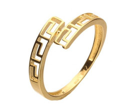 złoty pierścionek z greckim wzorem