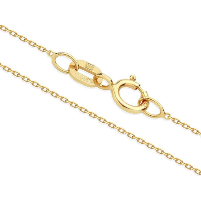 Złoty łańcuszek 375 silny splot klasyczny ankier na prezent 38 cm elegancki wzór