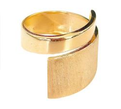 Złoty szeroki pierścionek 585