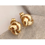Złote kolczyki damskie 585 gładkie błyszczące precelki na prezent elegancki wzór