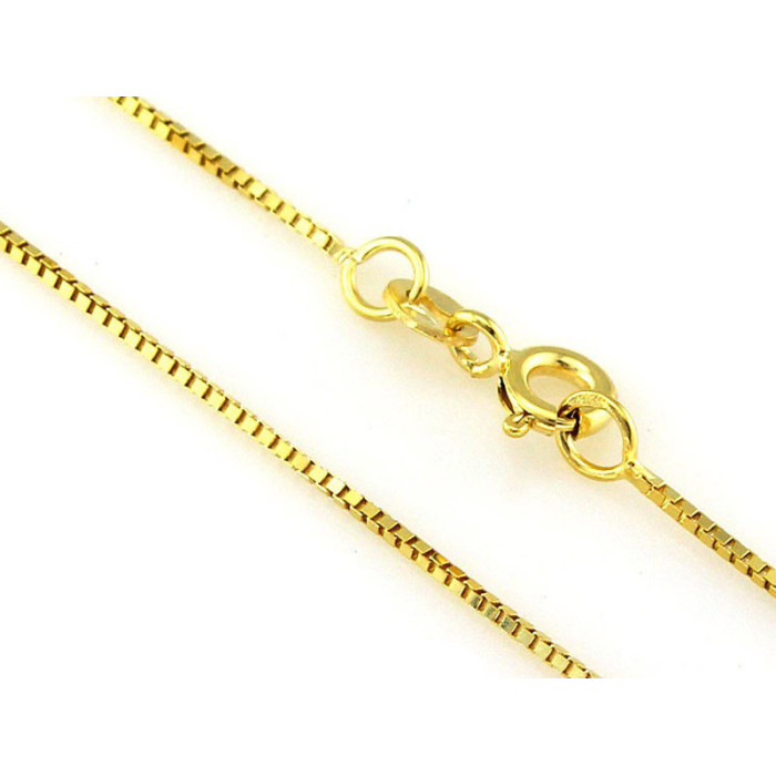 Złoty łańcuszek 585 splot kostka 45cm delikatny klasyczny wzór na prezent