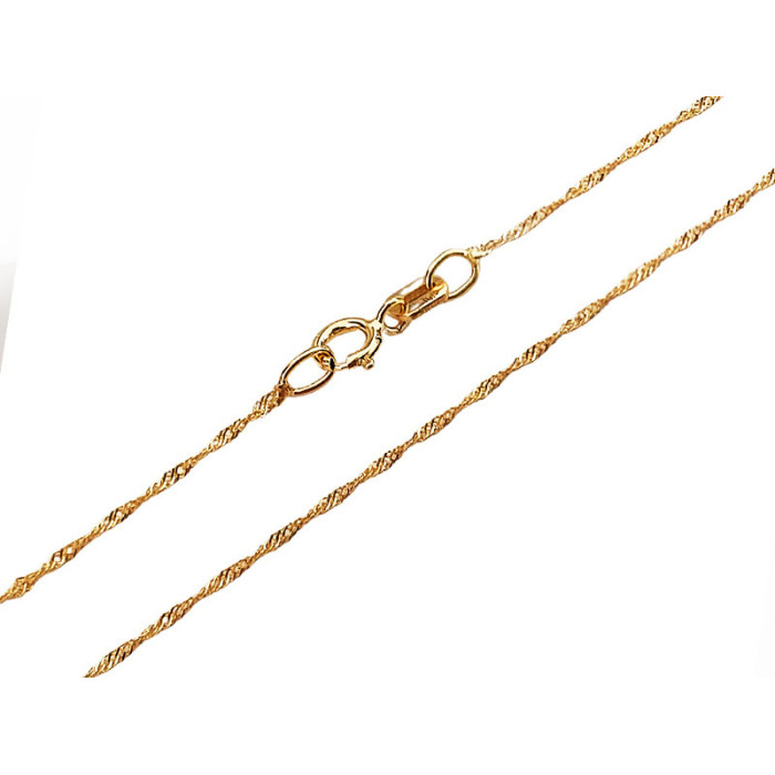 Złoty łańcuszek 585 klasyczny silny splot singapur 50cm na prezent