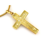 Złota zawieszka 585 Krzyżyk z Jezusem Chrystusem szeroki 6.44 g