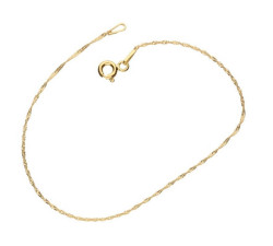 Złota bransoletka 585 splot singapur długość 18cm 0,46g na prezent