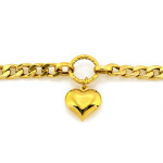 Złota bransoletka 585 modna z wiszącym sercem na prezent