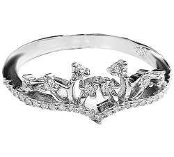 Srebrny pierścionek 925 ażurowa korona