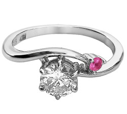 Srebrny pierścionek z białą i różową cyrkonią 925