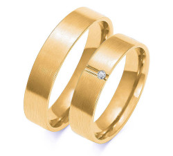 Obrączka ślubna złota 333 nowoczesna z diamencikiem