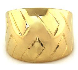 Złoty pierścionek 585 szeroki sygnet damski r 22