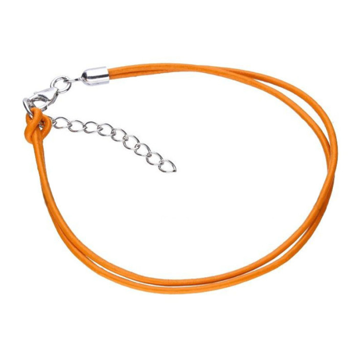 Srebrna bransoletka 925 pomarańczowy sznurek 1,65g