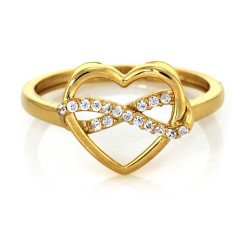 złoty pierścionek serce
