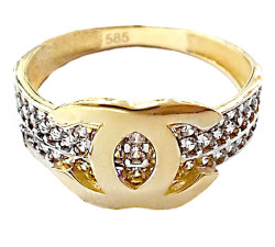 pierścionek złoty dwukolorowy