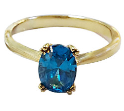 pierścionek z niebieskim kamieniem