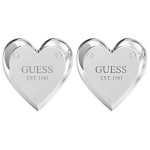 Kolczyki GUESS serduszka z napisem na sztyft HEART LOCK STUD