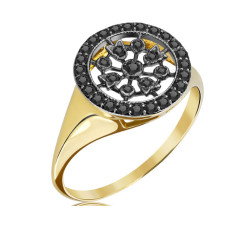 pierścionek z czarnymi diamentami
