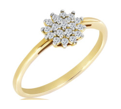 pierścionek kwiatuszek z diamentami