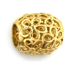 Złoty beads ażurowy kwiatuszek 585