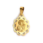 Złoty medalik z koronką 585 Matka Boska Częstochowska