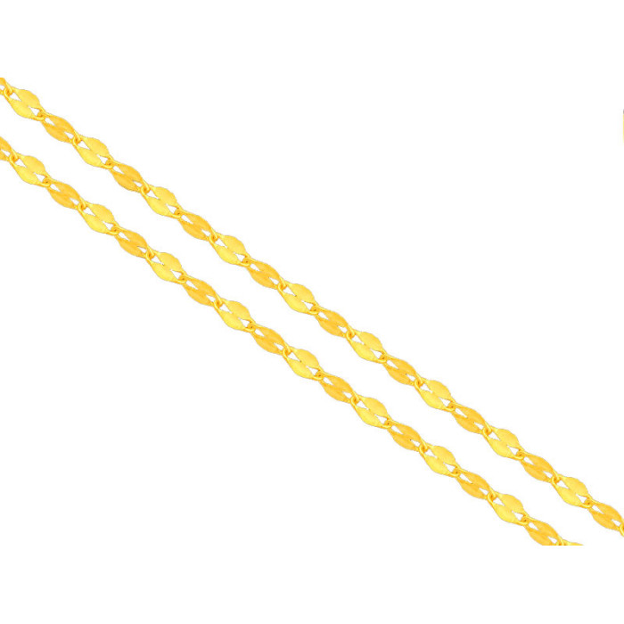 Złoty łańcuszek 585 FANTAZYJNE BLASZKI 45 cm KAWA